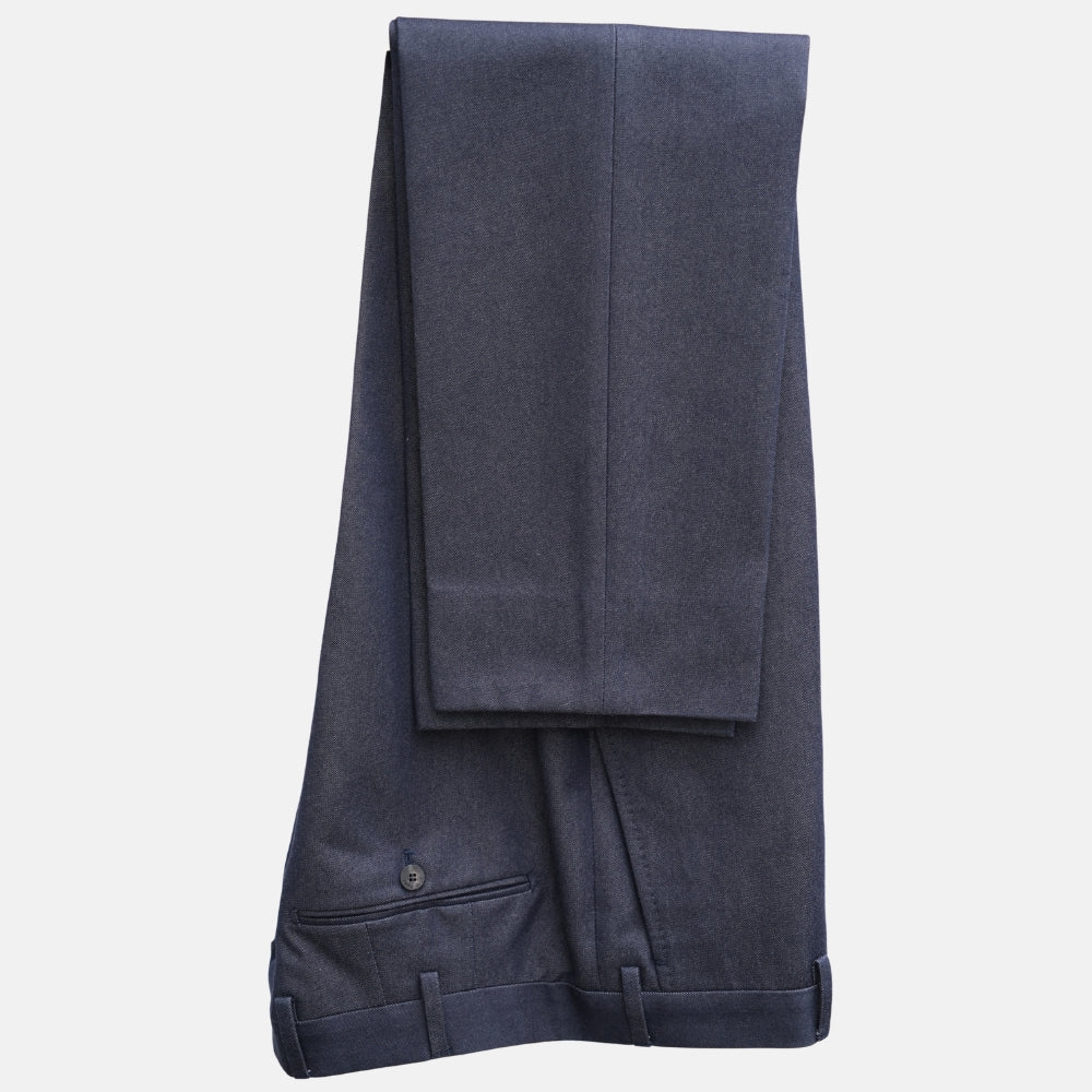 Navy Denim Wool Blend Sport Suit made of Cotton/Wool (EU 48)