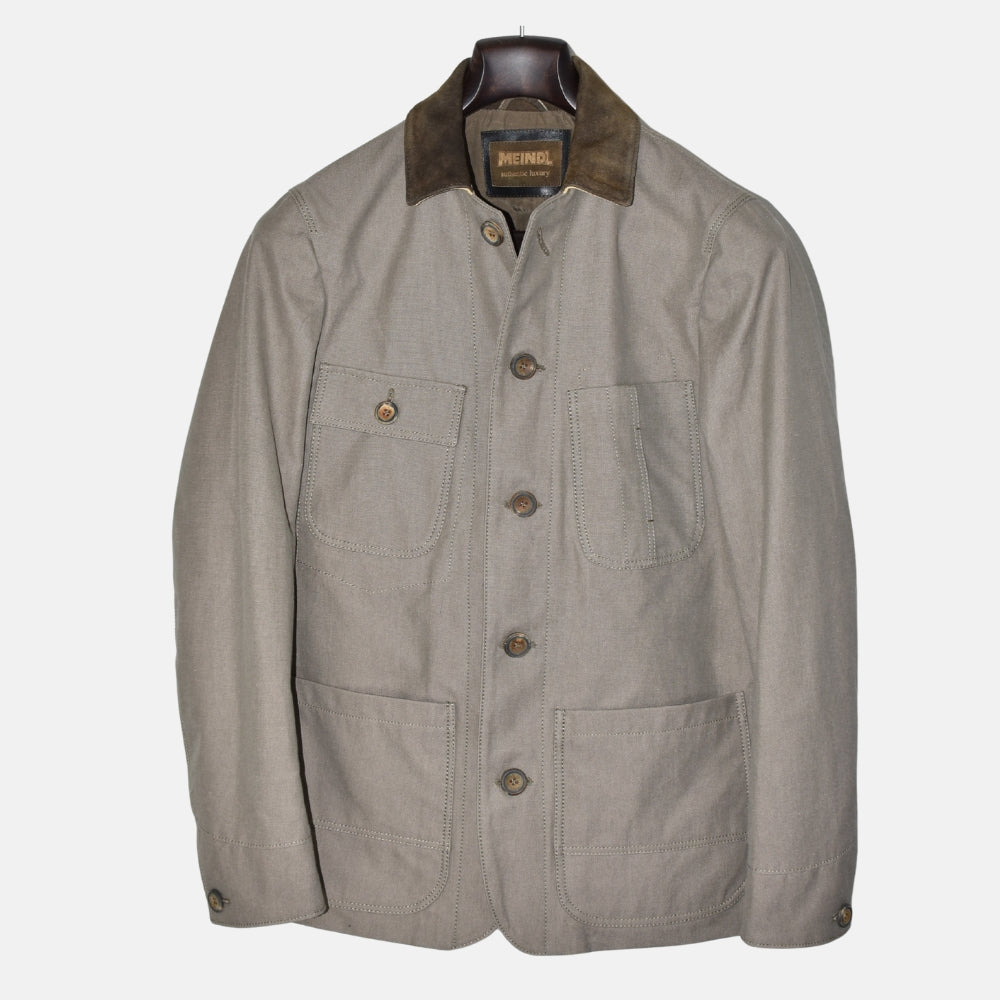 Brown Jacket made of Cotton/Viscose with Suede Details (EU 44)