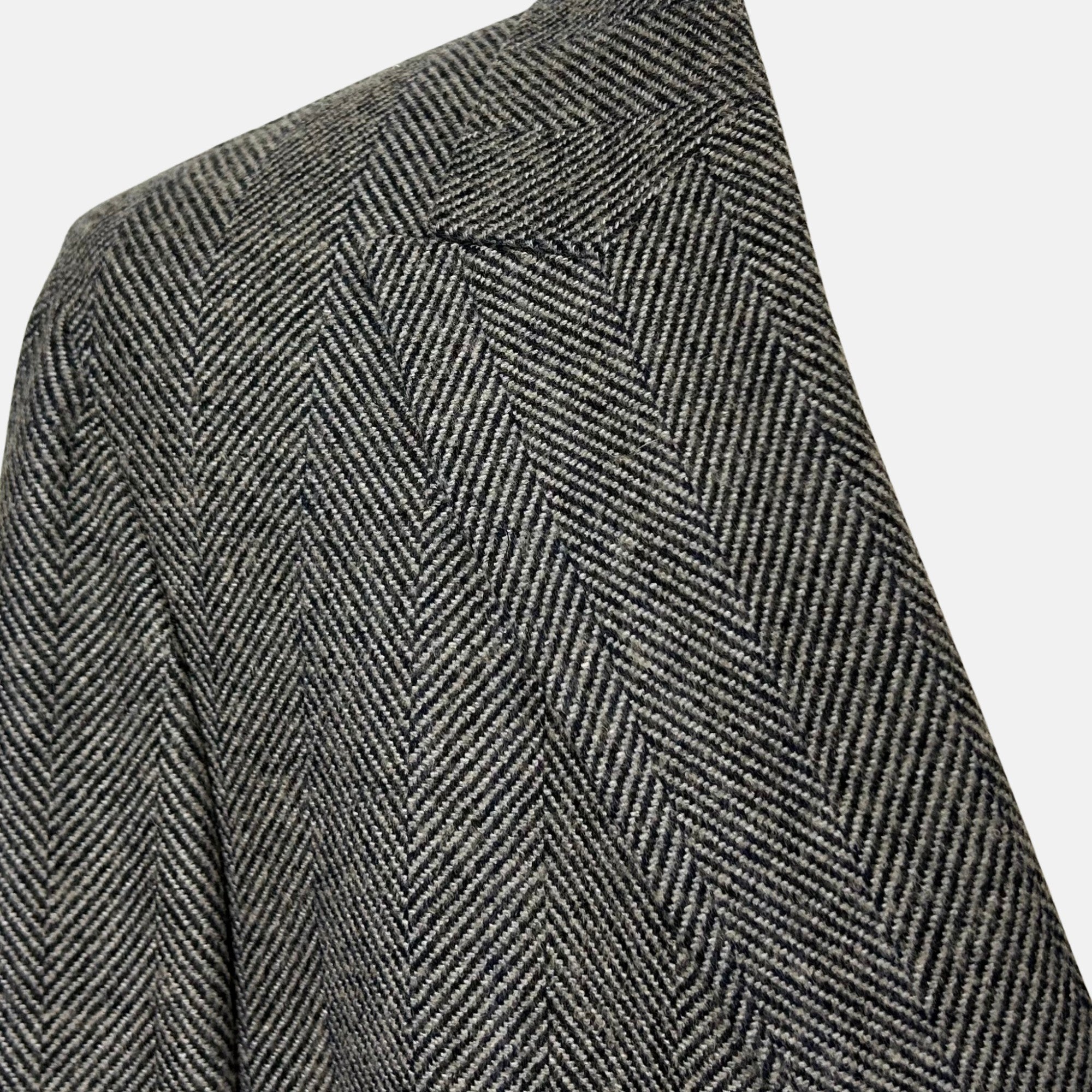 Navy/Grey Patterned Coat made of Wool (52)