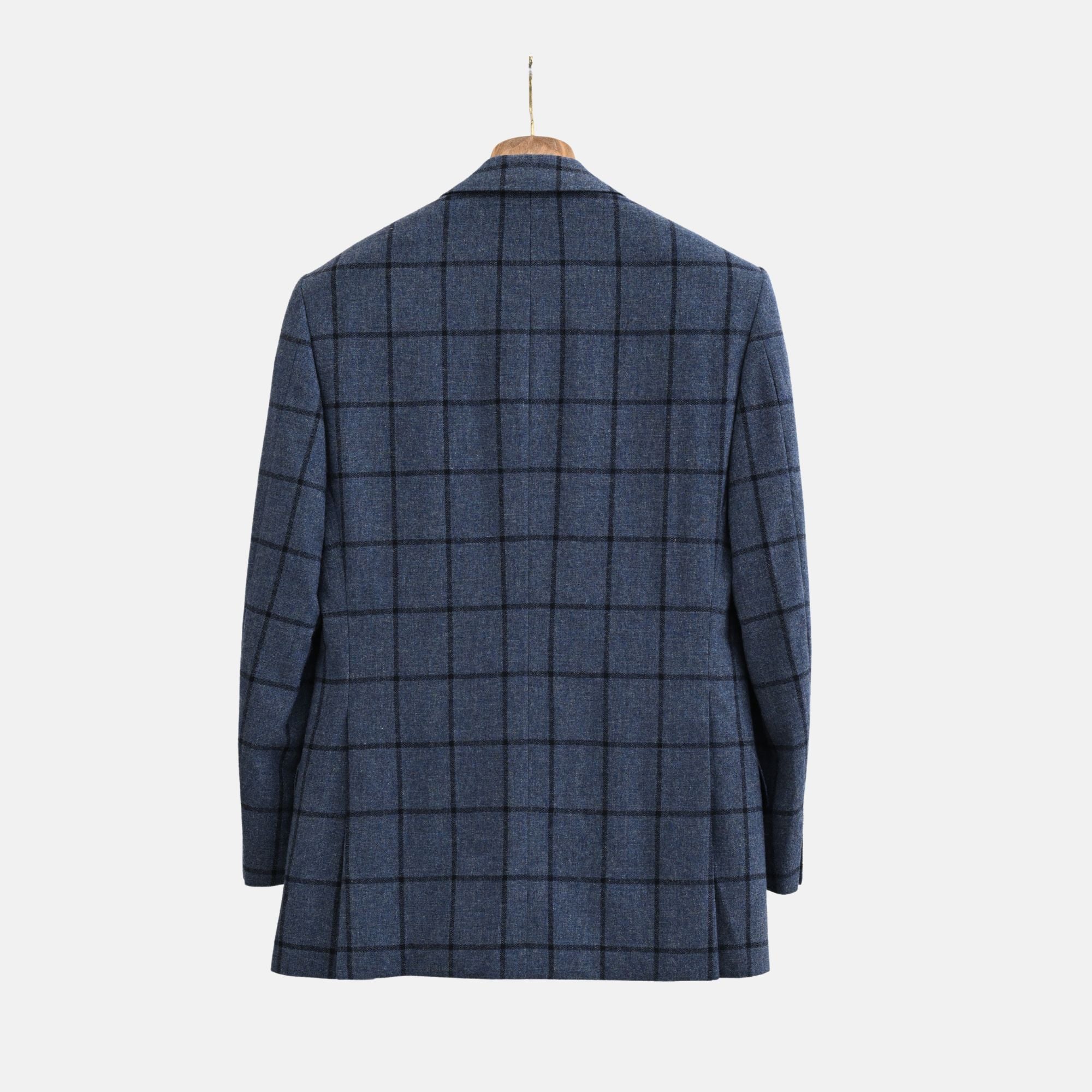 Blue Window Pane Blazer made of Wool/Cashmere (48)