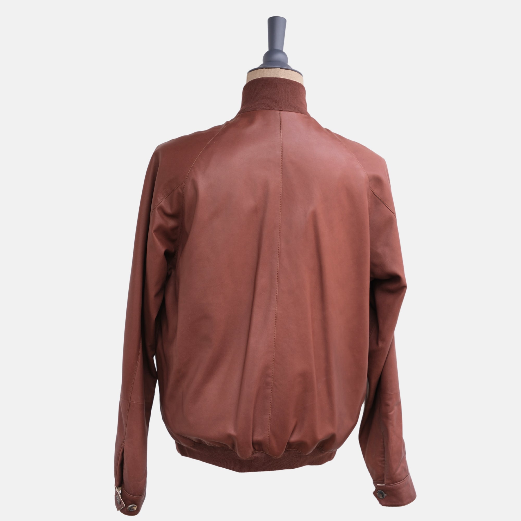 Brown/Beige Reversible Jacket made of Leather (L)