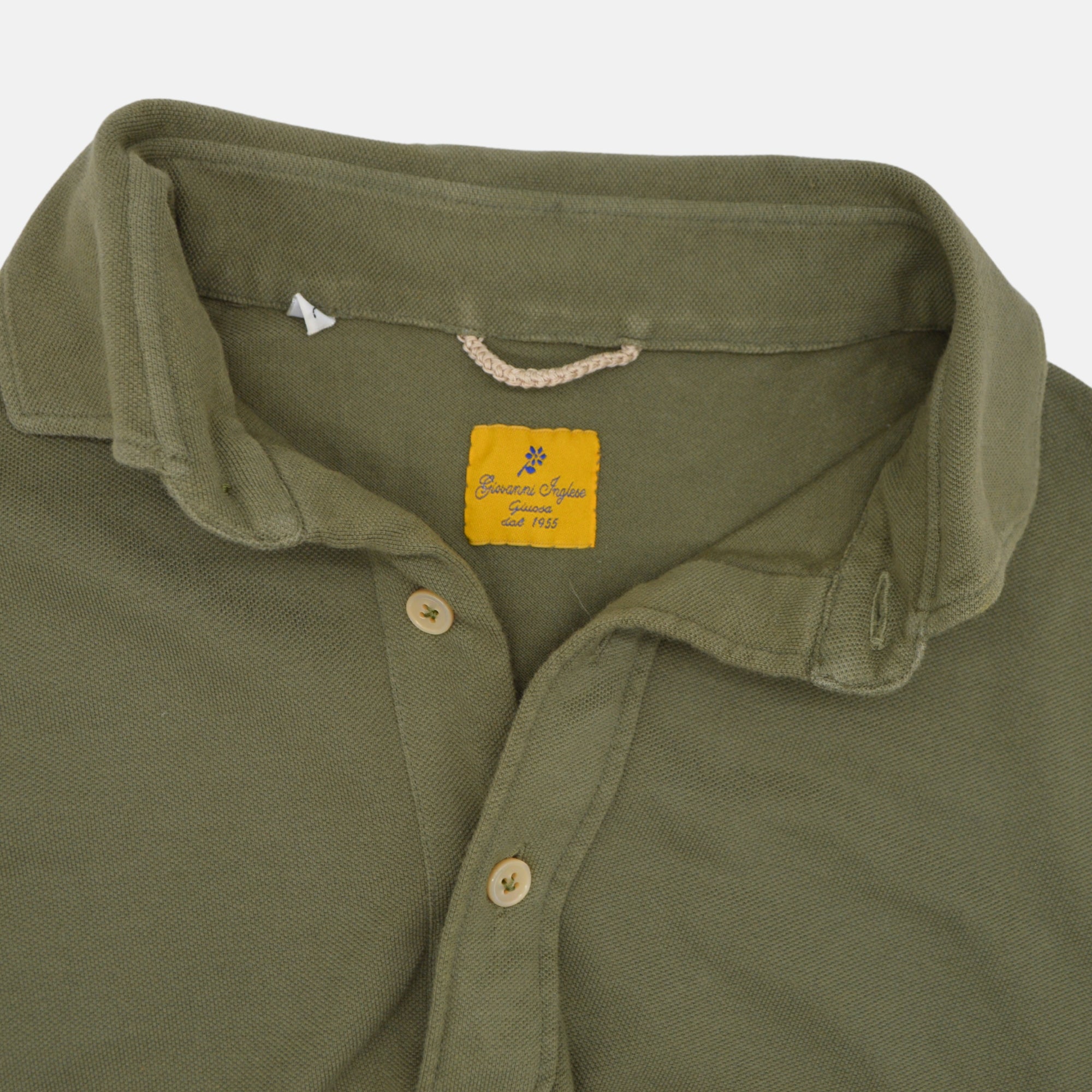 Olive Green Polo Shirt made of Cotton (L)