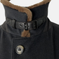 Navy Blue Cashmere-Coat with Nutria Collar