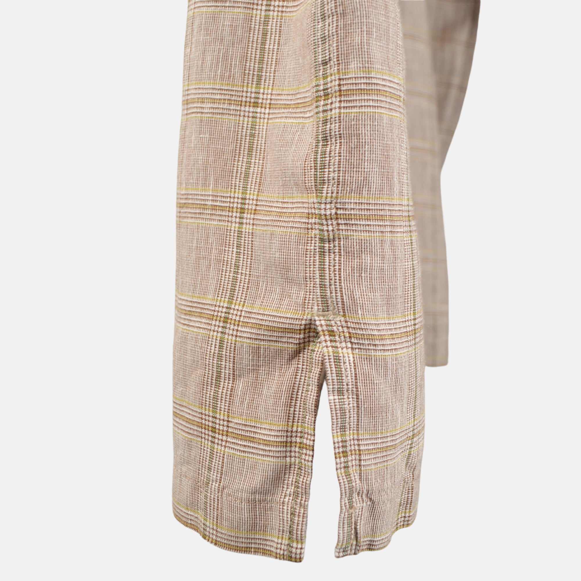 Brown Checked Shirt made of Linen (M)