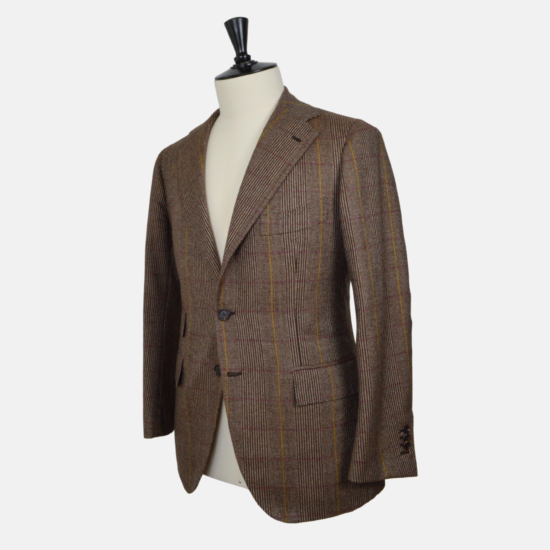 Brown Patterned 3 Piece-Suit made of Virgin Wool (EU 48)