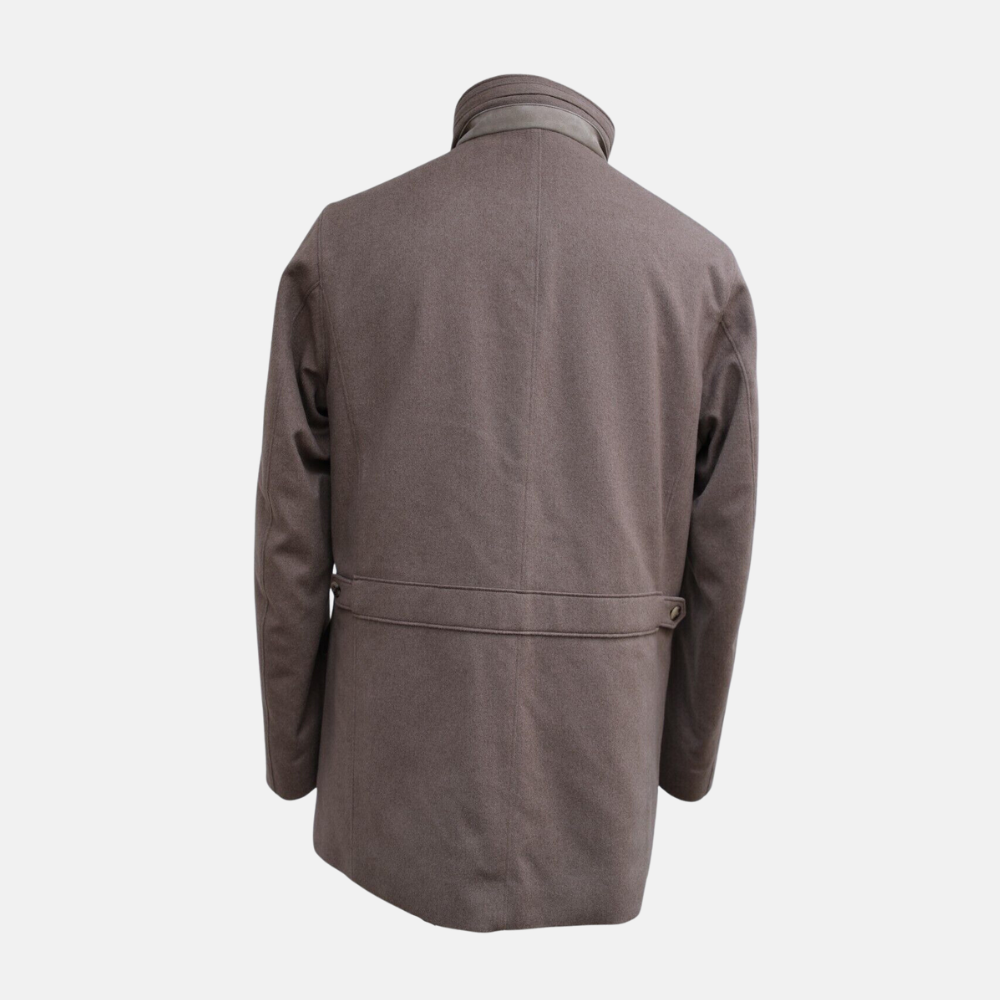 Beige Coat with Mink Lining made of Baby Cashmere (M)