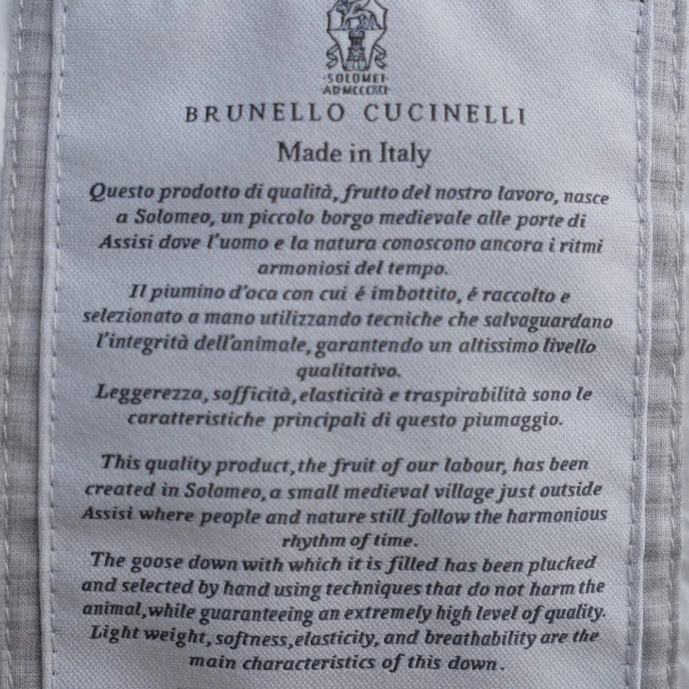 Grey Double Breasted Padded Cashmere Coat (EU 50)