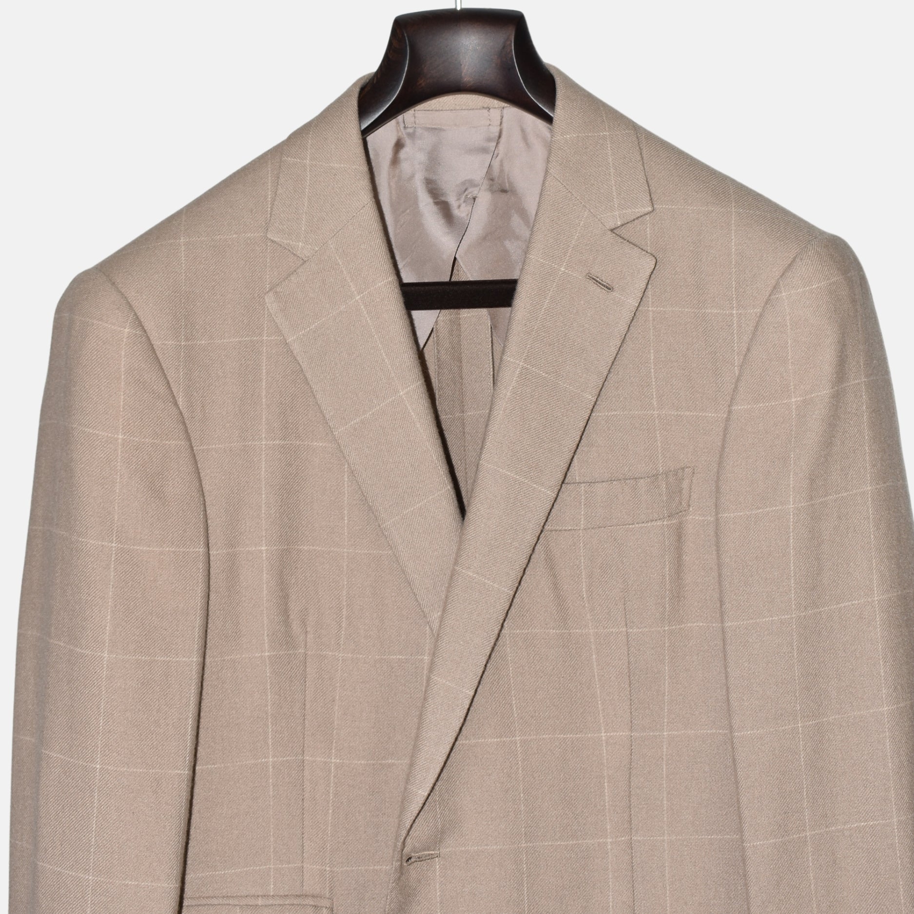 Beige Windowpane Cashmere Blazer (EU 50)