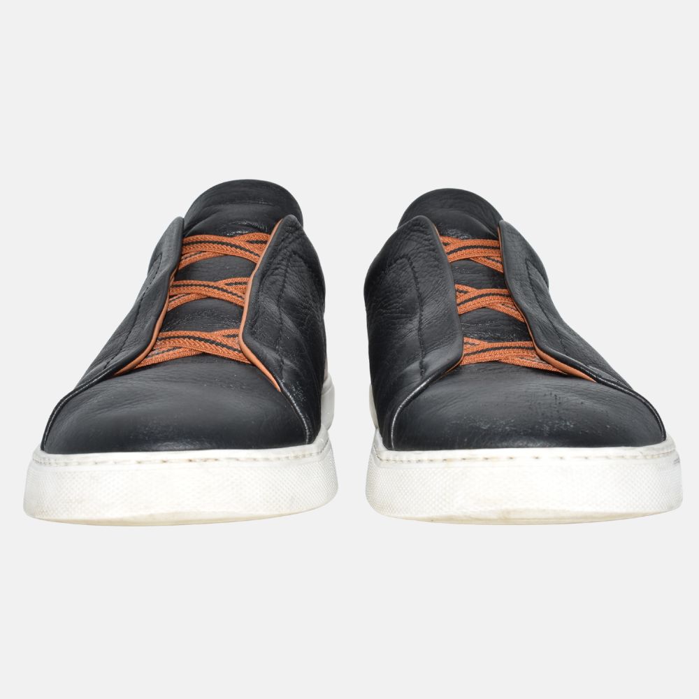 Black Leather Sneakers "Triple Stich" (EU 44)