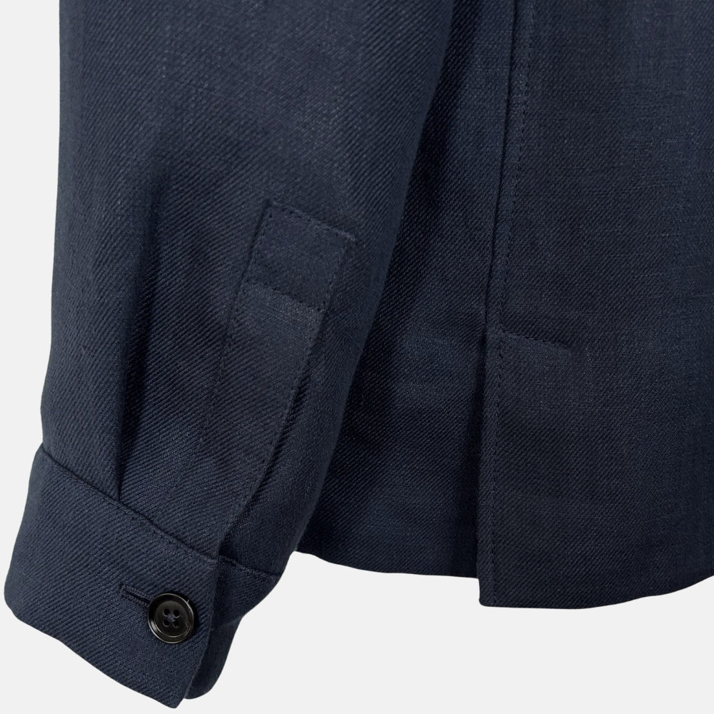 Navy Chore Jacket made of True Hemp/Cashmere/Silk (48)