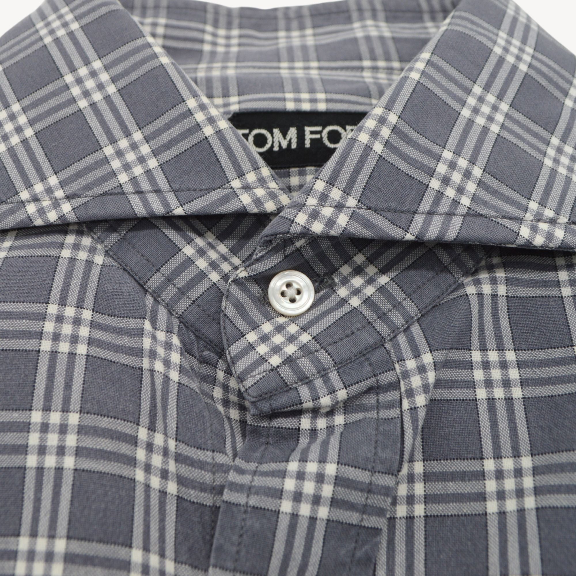 Grey Checked Cotton Shirt (39)