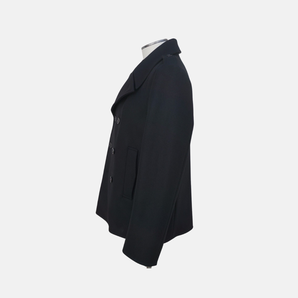 Black Pea Coat made of Wool