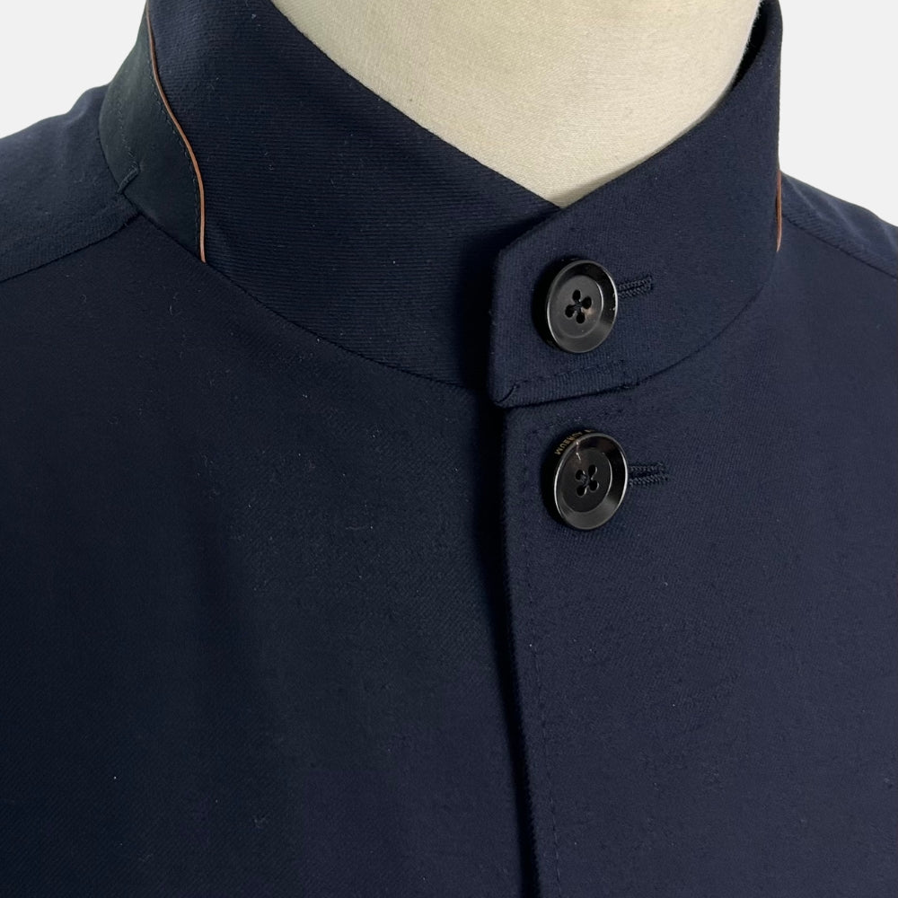 Navy Wool Jacket "Il Conte" made of Wool (Vellus Aureum) (EU 54)
