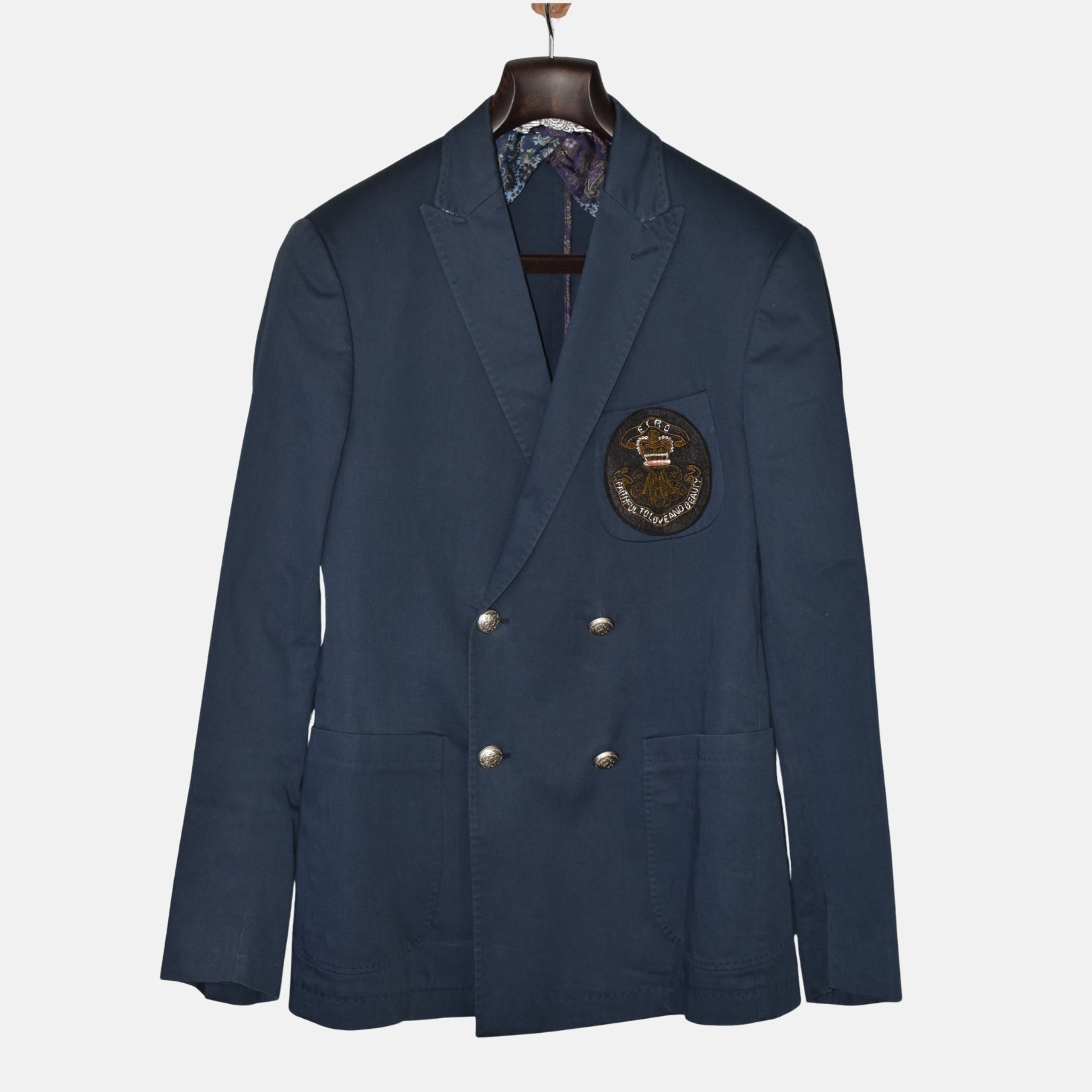 Indigo Blue Doublebreasted  Blazer made of Cotton (EU 50)