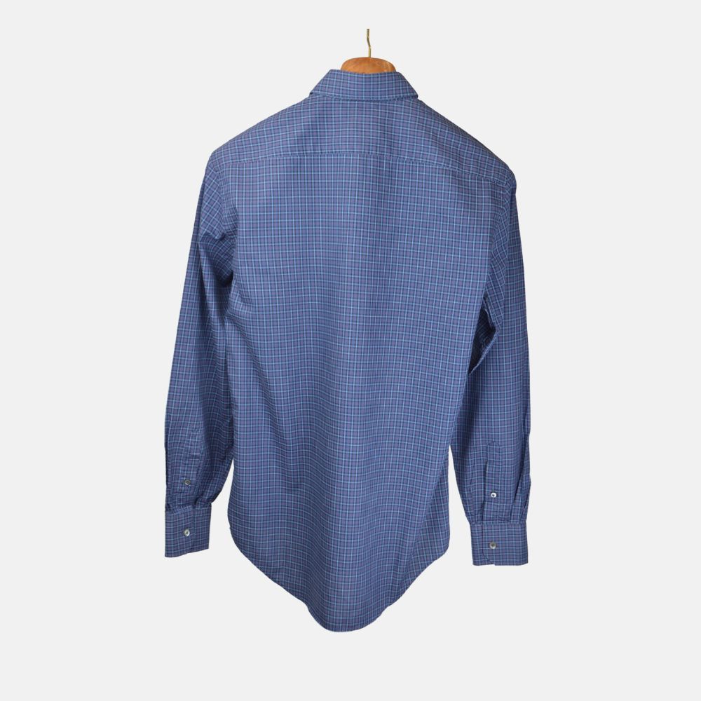 Blue Checked Cotton Shirt (39)