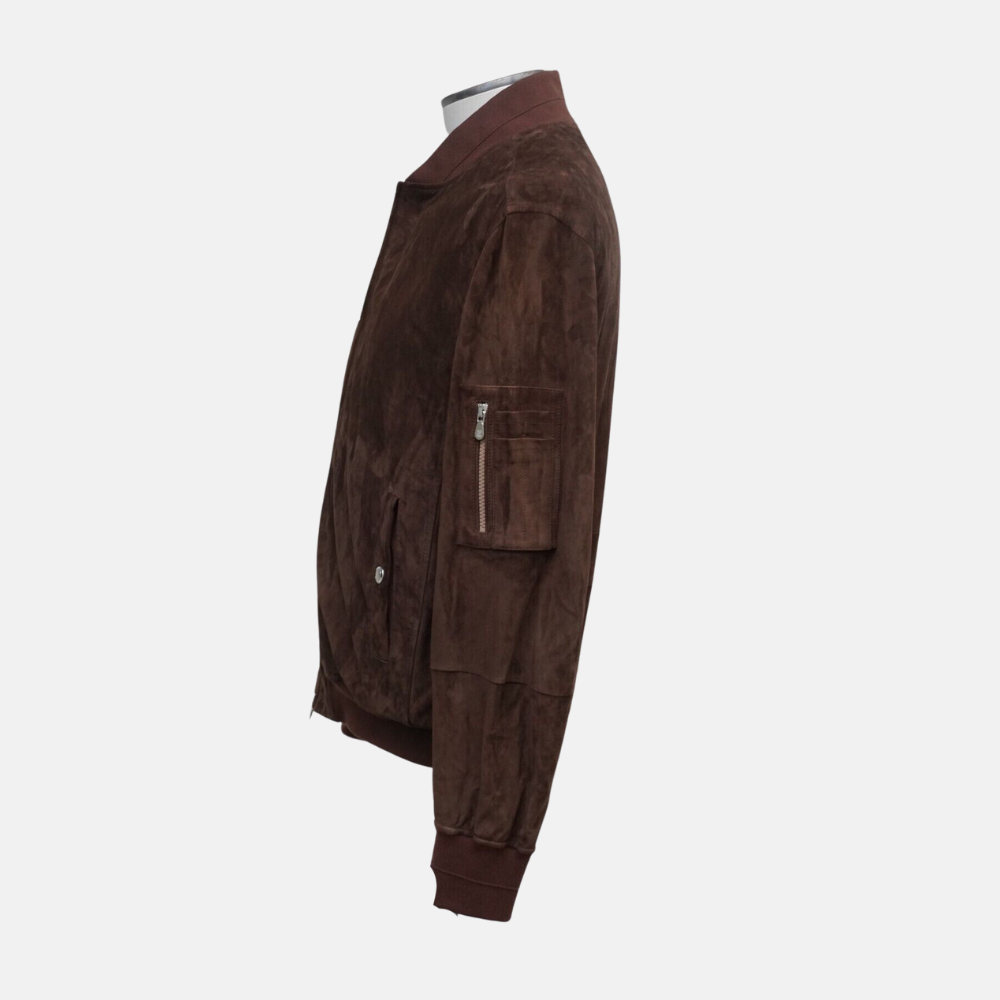 Brown Bomber-Jacket made of Suede