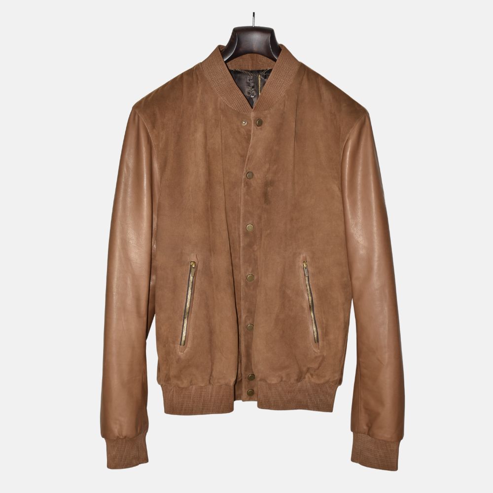 Brown Jacket made of Lamb Suede (EU 52)