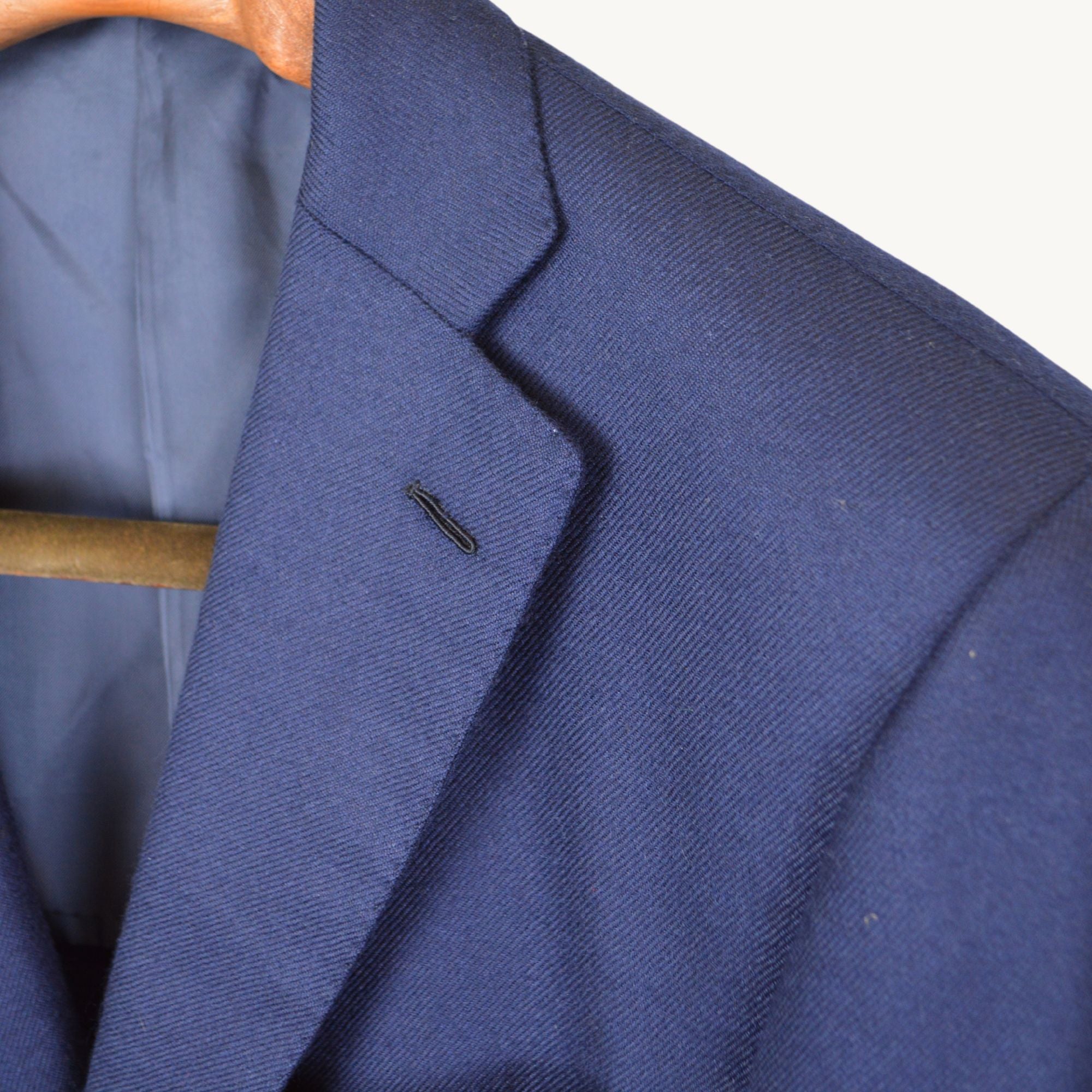 Navy Blue Blazer made of Worsted Cashmere (52)