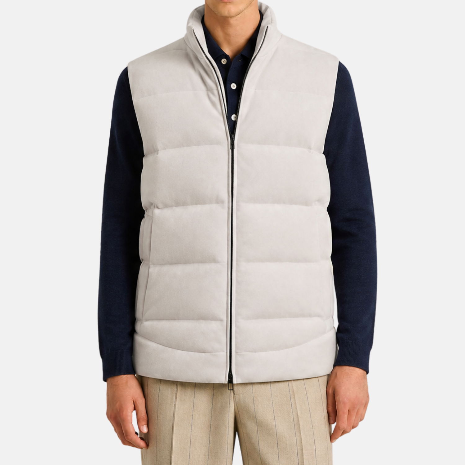 White "Fillmore" Cashmere Down Vest (XL)
