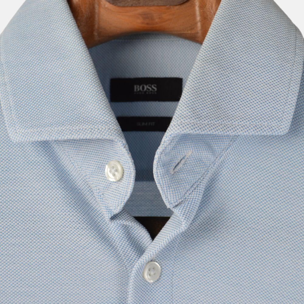 Blue Structured Cotton Shirt (M)