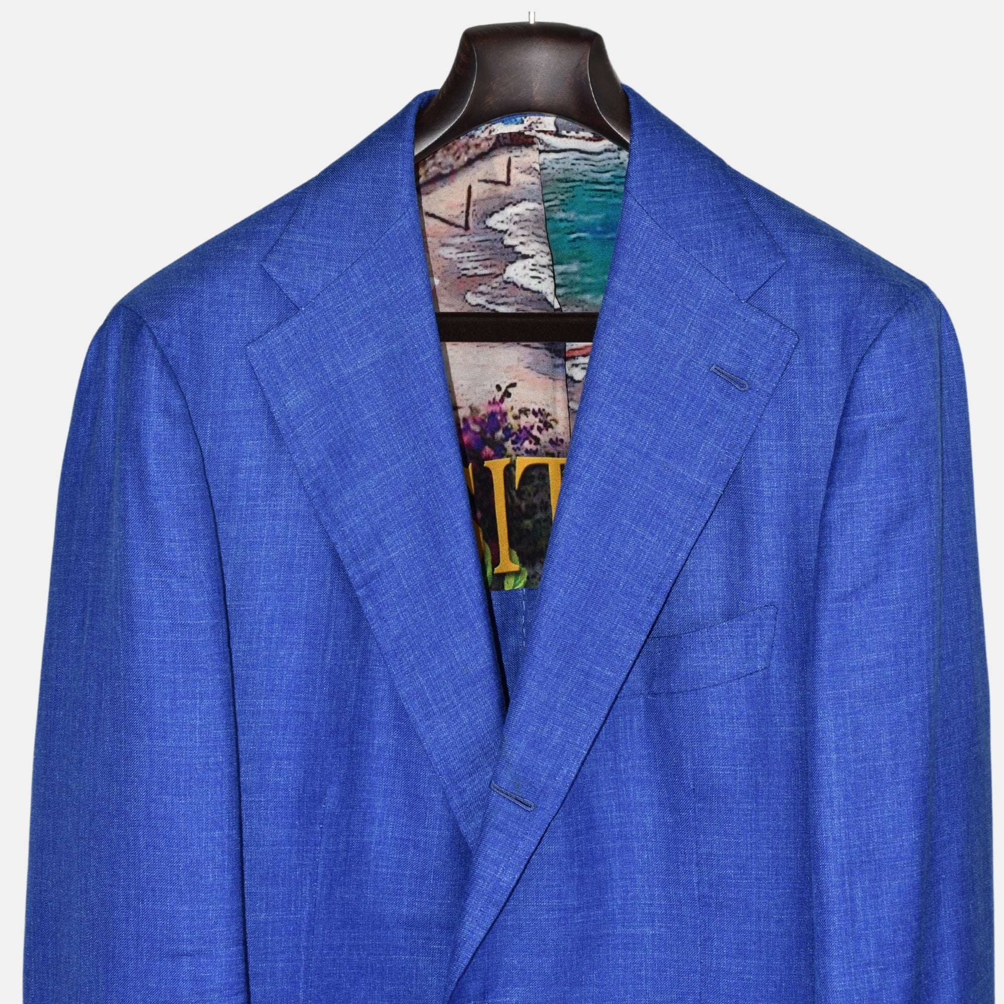 Blue Blazer made of Cotton/Linen/Wool (bespoke)