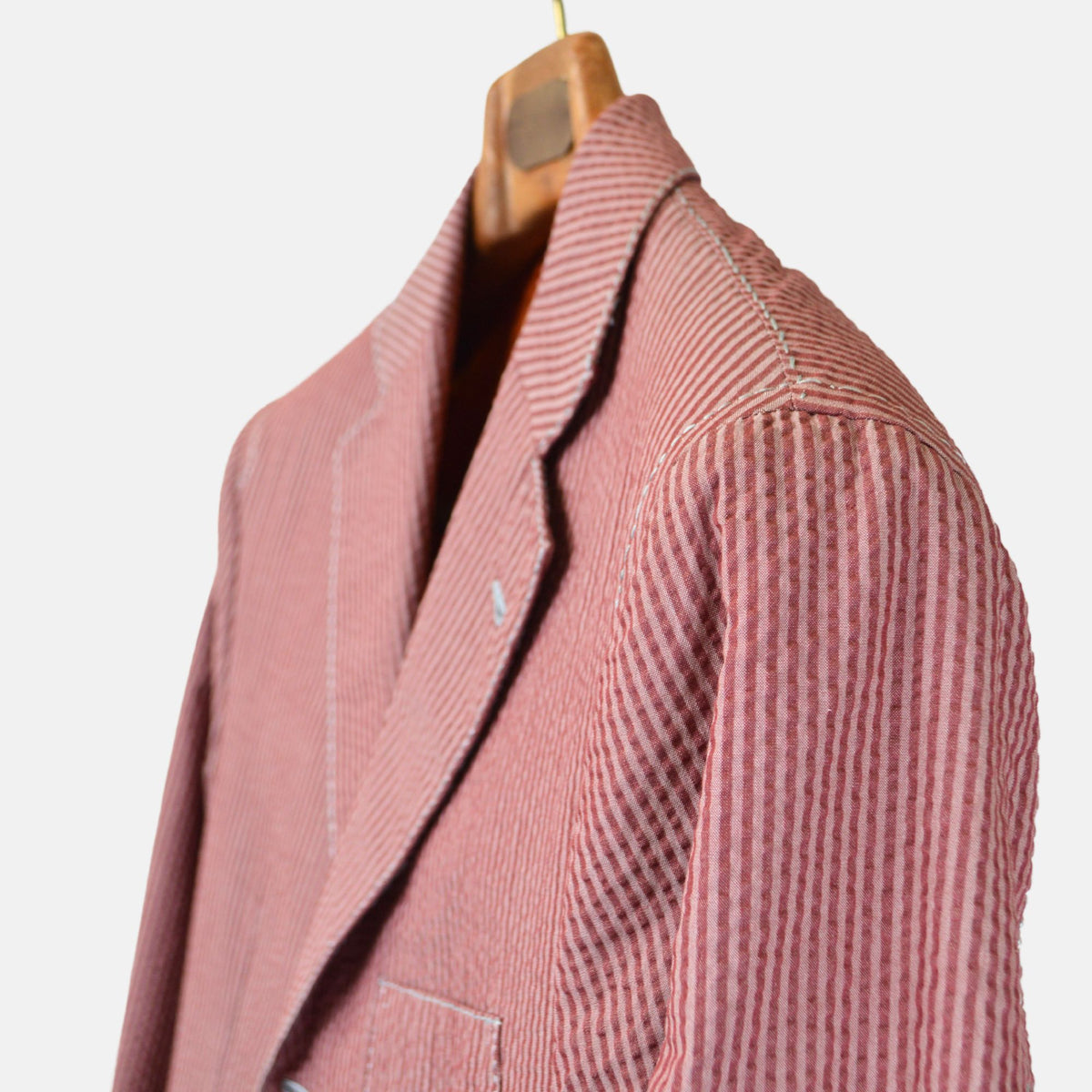 Bordeaux Striped Seersucker Suit made of Cotton (EU 54)