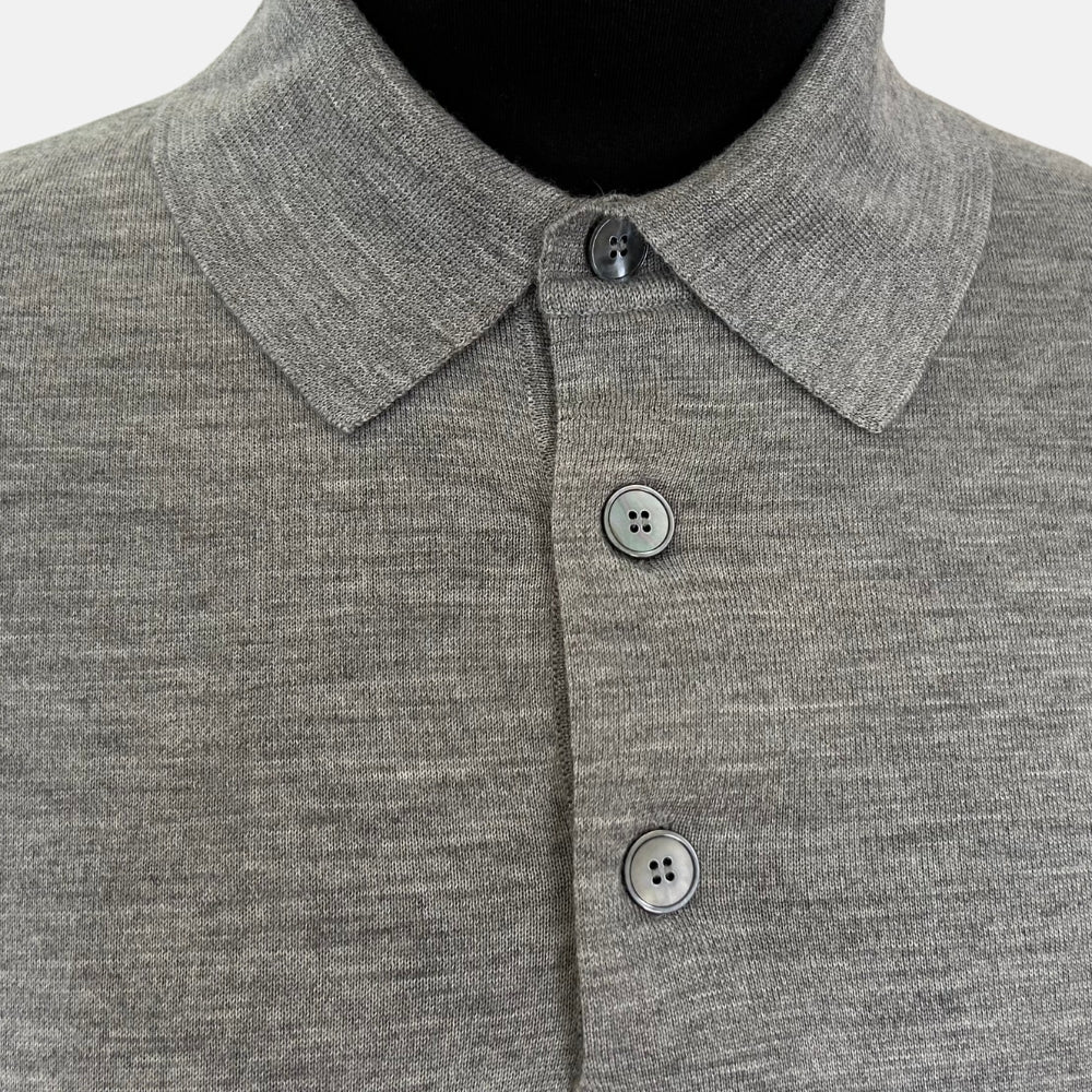 Grey Poloshirt made of  Cashmere/Silk (52)