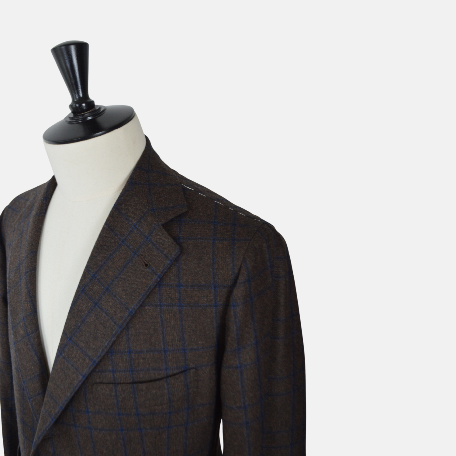 Brown/Blue Checked Blazer made of Virgin Wool (54)