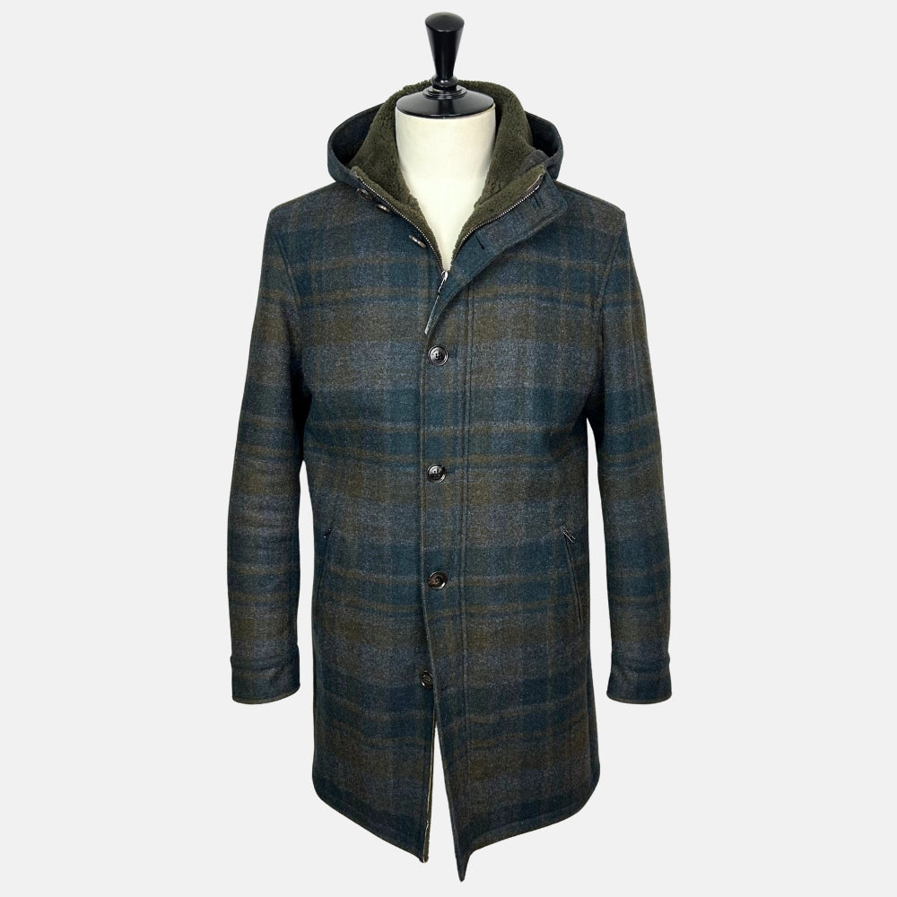 Multi-Coloured Shearling Parka made of Wool (EU 48)