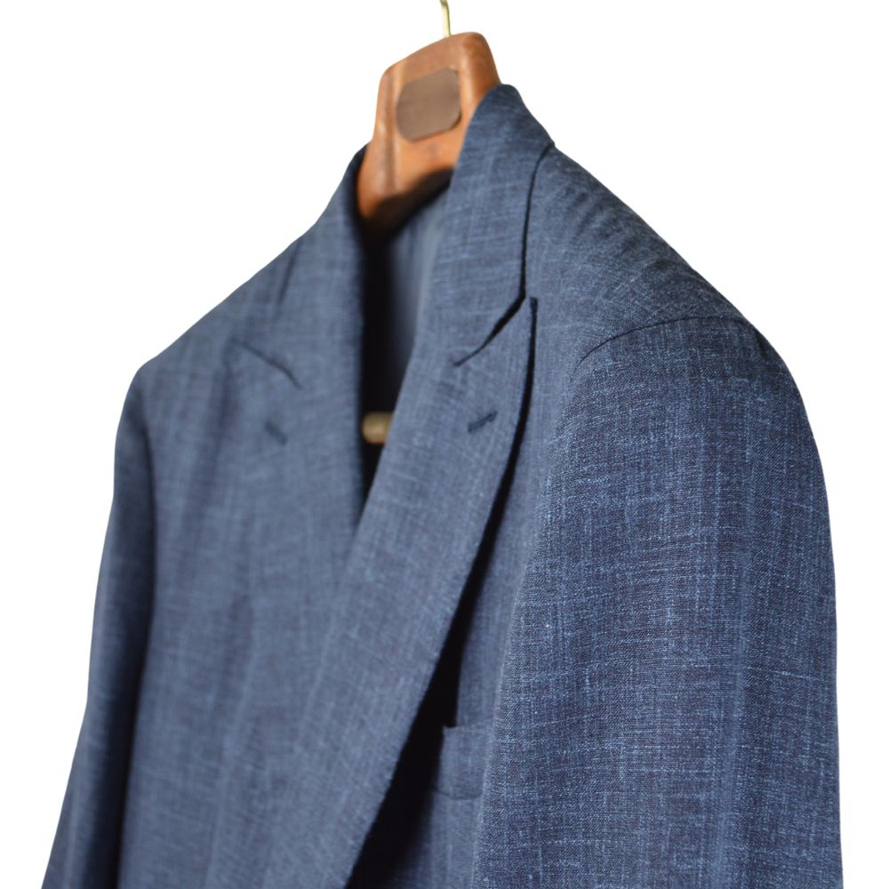 Grey melange Suit made of Wool/Silk/Linen (EU 48)