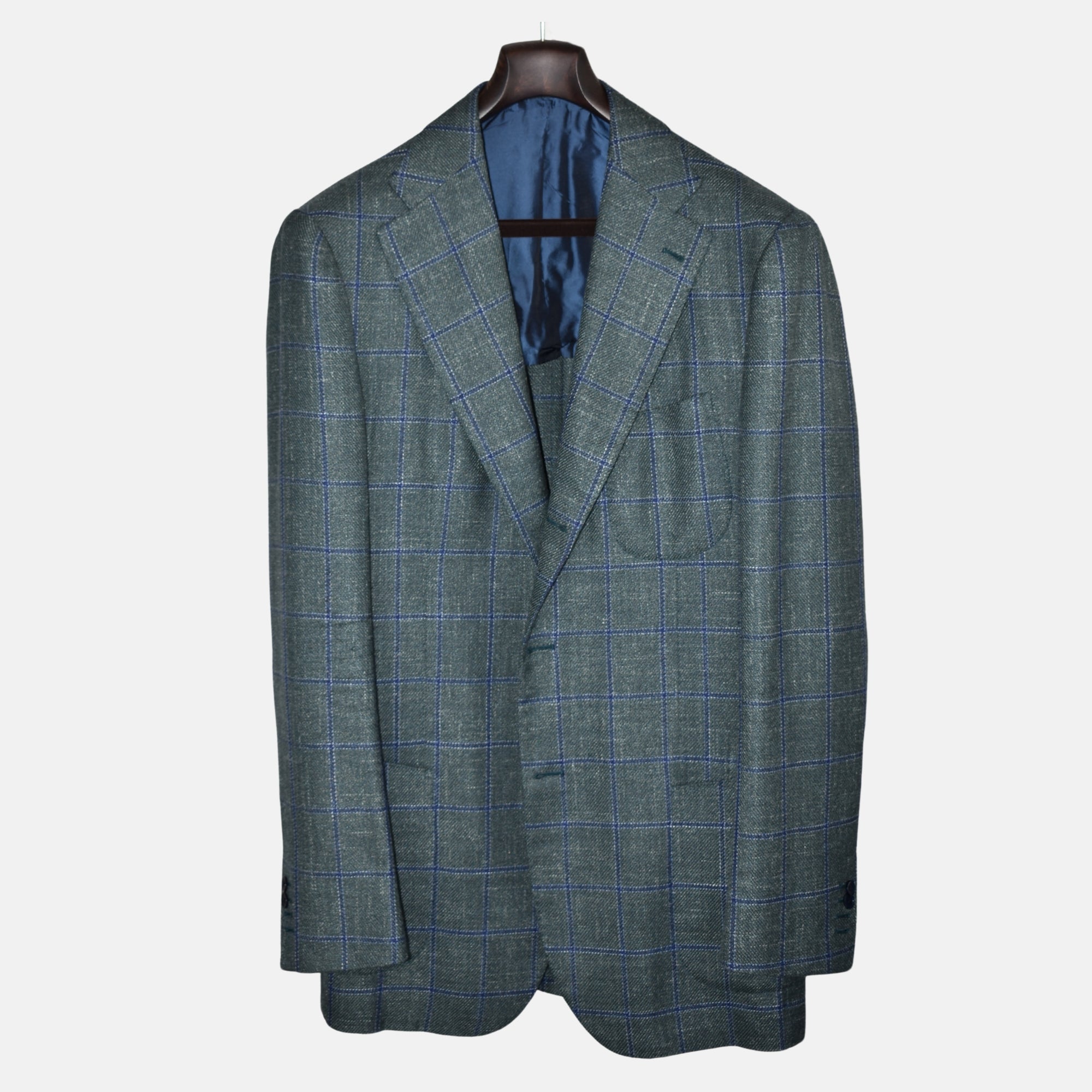Green/Blue Checkered Blazer made of Wool (bespoke)