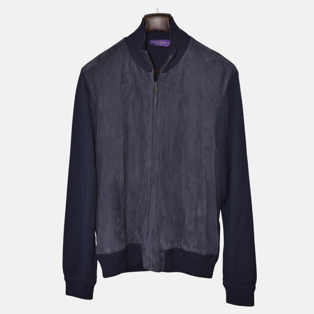 Blue Cardigan made of Suede/Wool/Cashmere (EU 54)