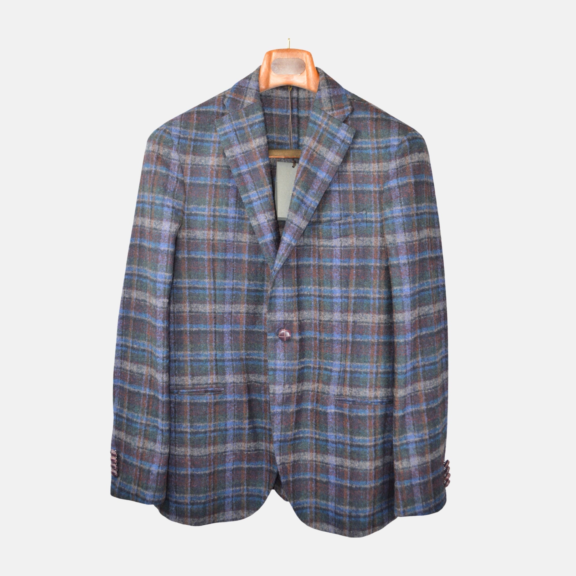 Multicolored Checked Blazer made of Alpaca / Nylon (48)