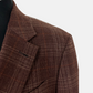 Brown Patterned Blazer made of Wool/Silk/Linen