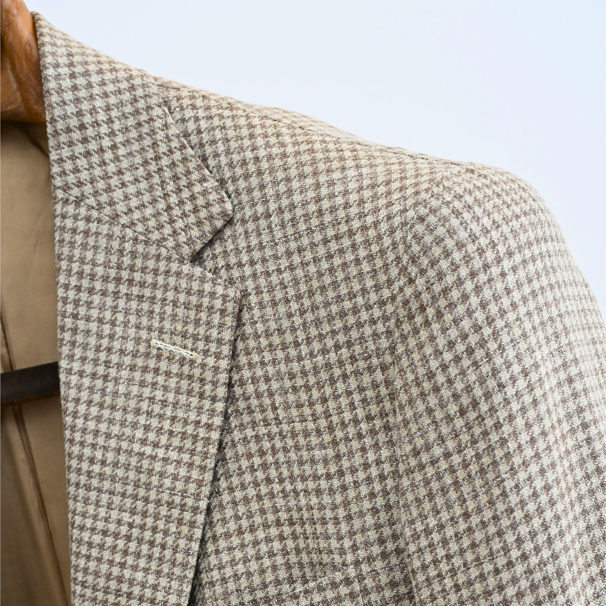 Beige Patterned Blazer made of Wool/Linen/Silk