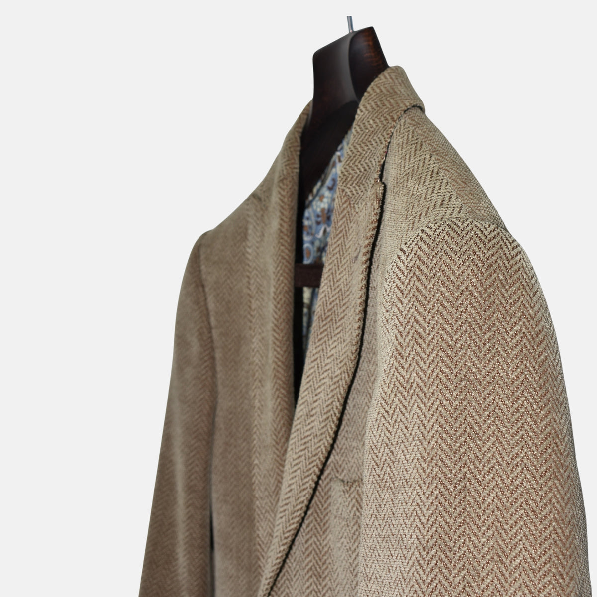 Beige Herringbone Blazer made of Wool/ Cotton ( EU 48)