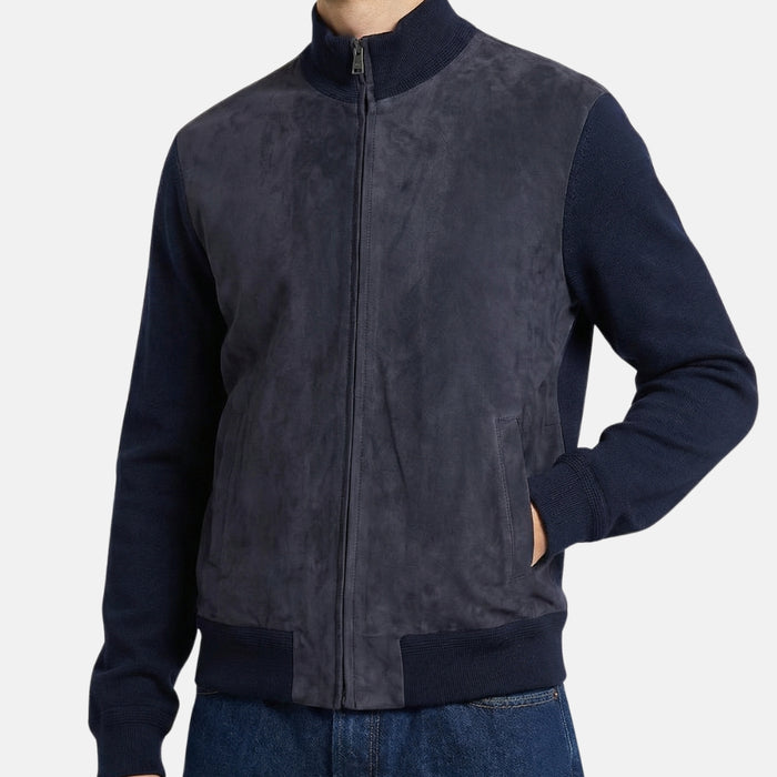 Blue Cardigan made of Suede/Wool/Cashmere (EU 54)