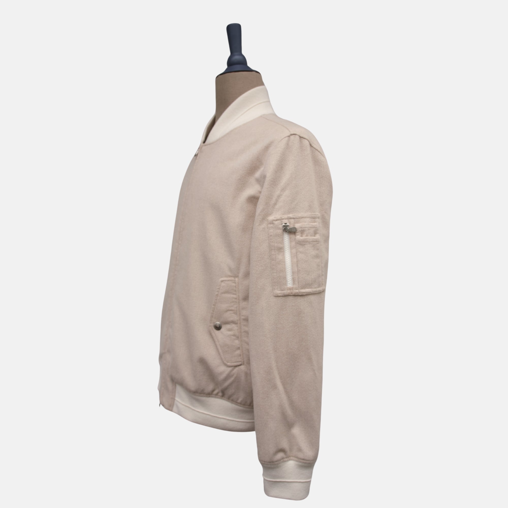 Beige Cashmere Bomber Jacket (EU 50)