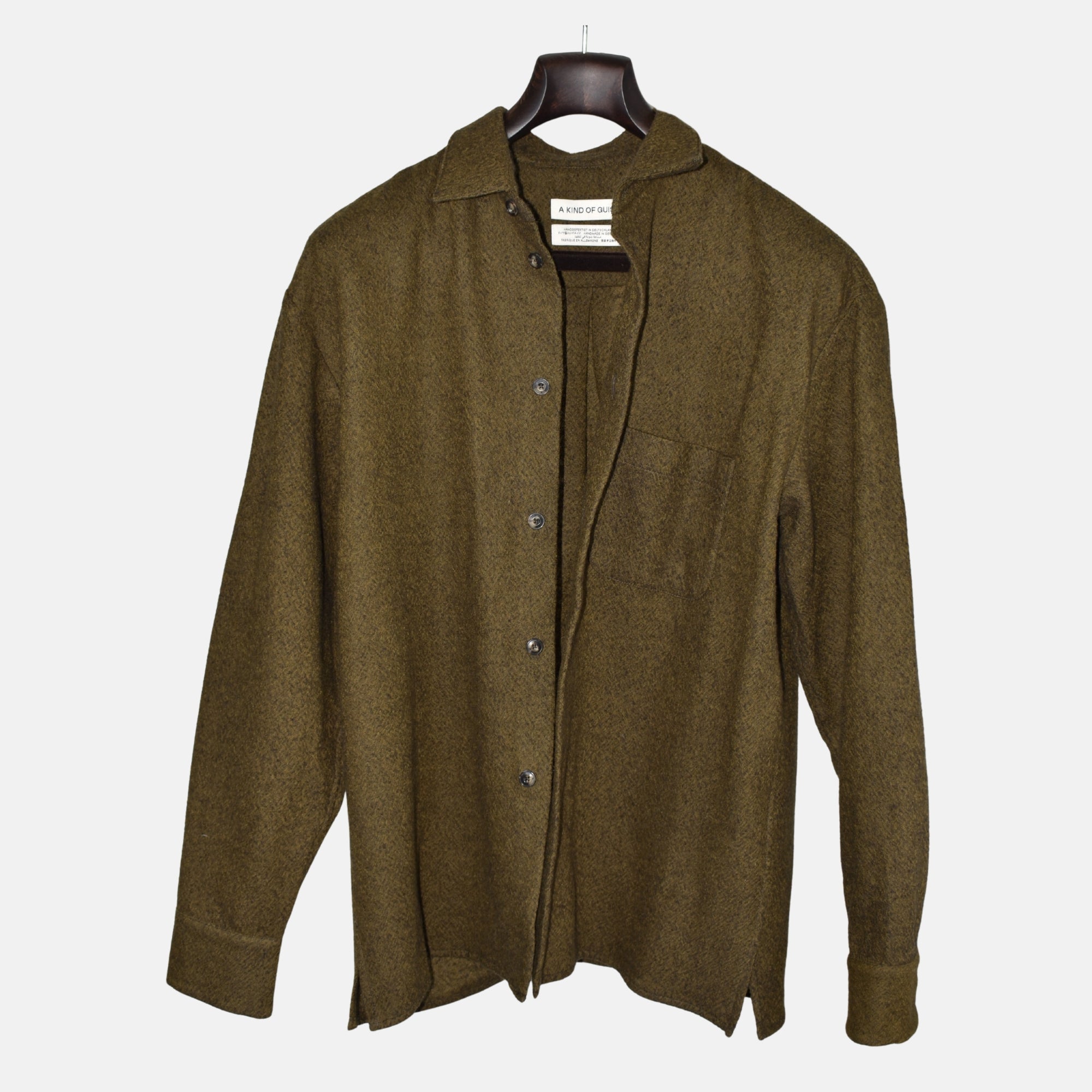 Khaki Melange Overshirt made of Virgin Wool