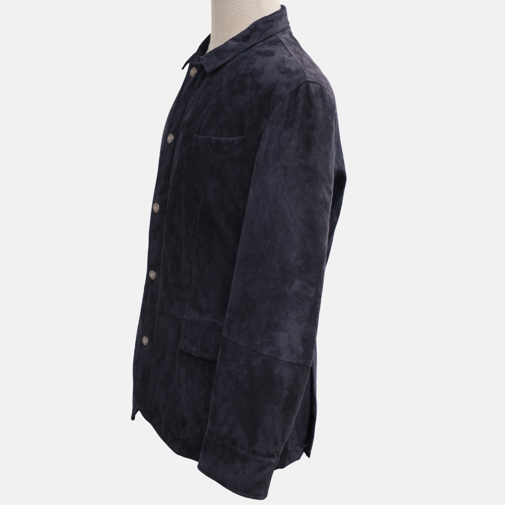 Navy Jacket made of Leather (M)