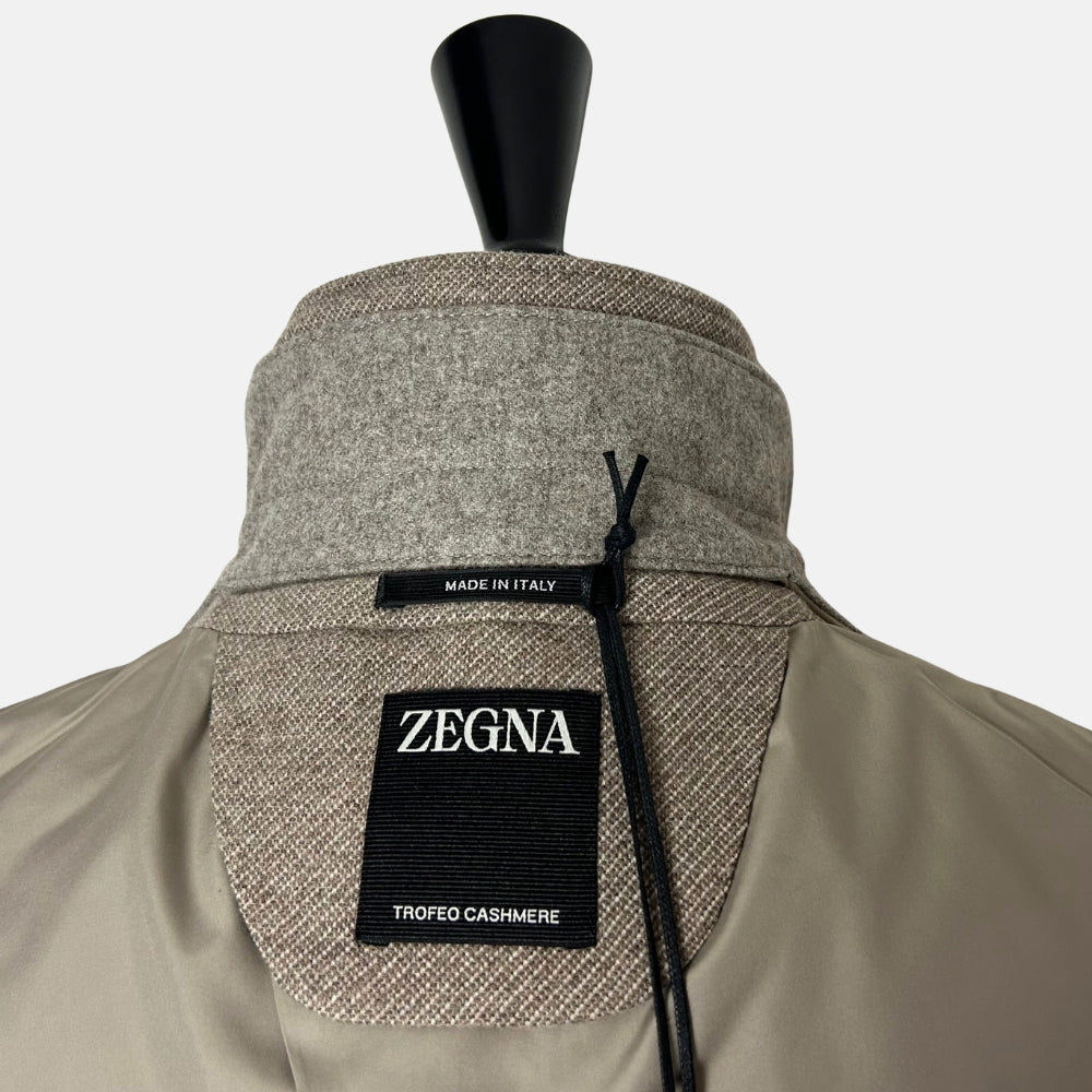 Greige Patterned Blazer made of Wool/Cashmere (EU 50)