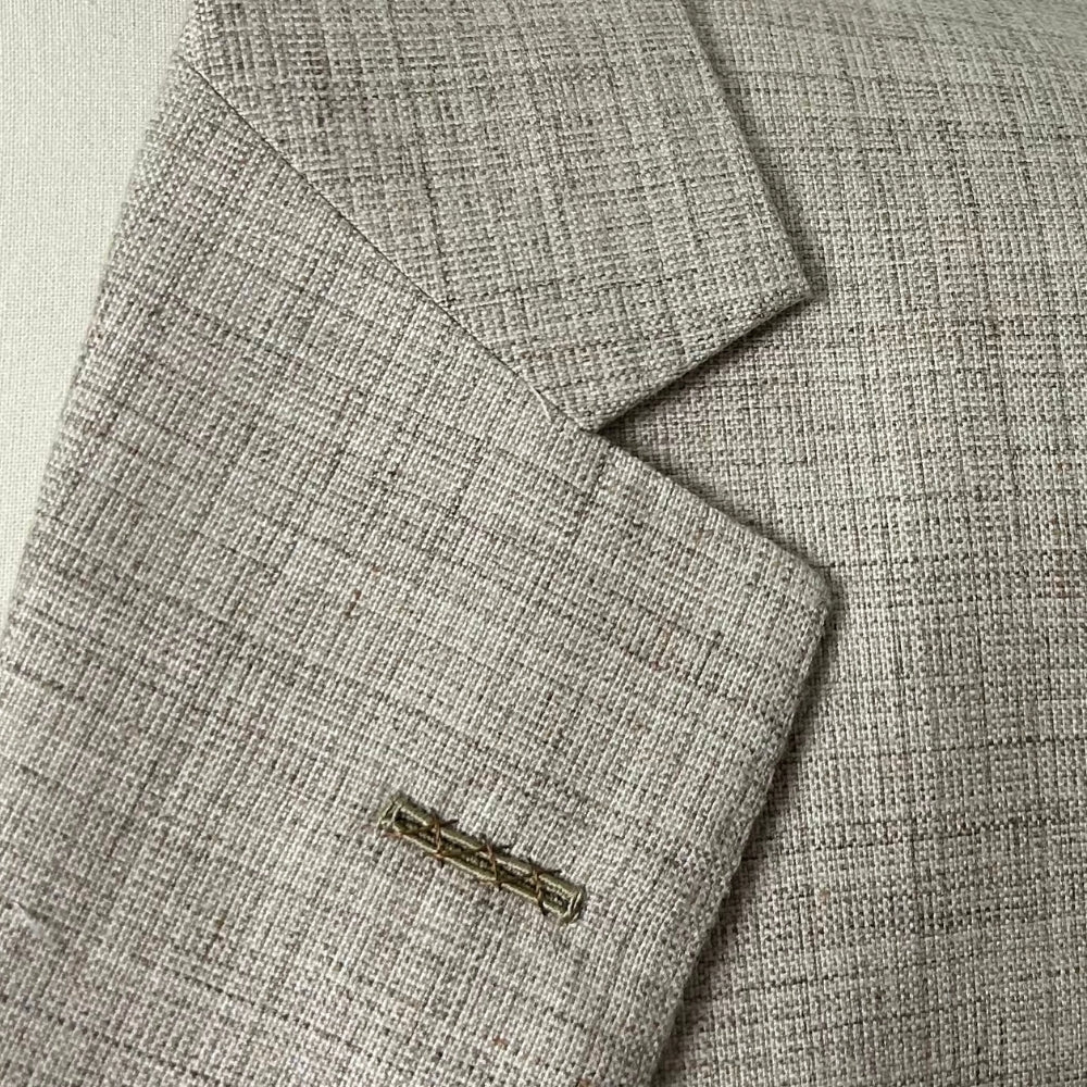 Ecru Patterned Jacket made of Cashmere/Silk/Linen (EU 48)
