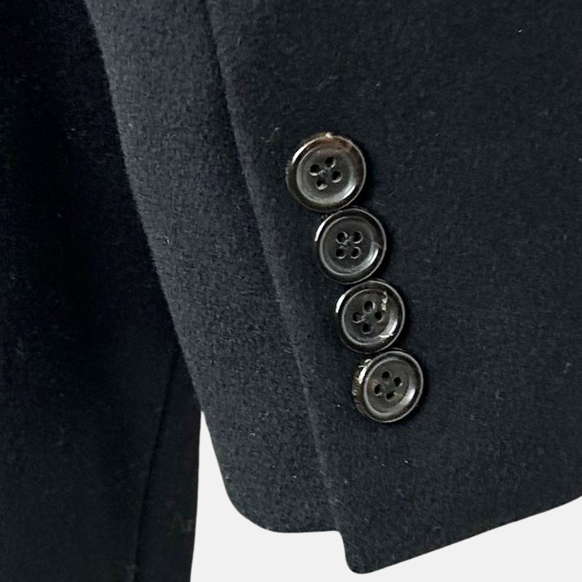 Black Double-Breasted Coat made of Wool/Cashmere (EU 54)