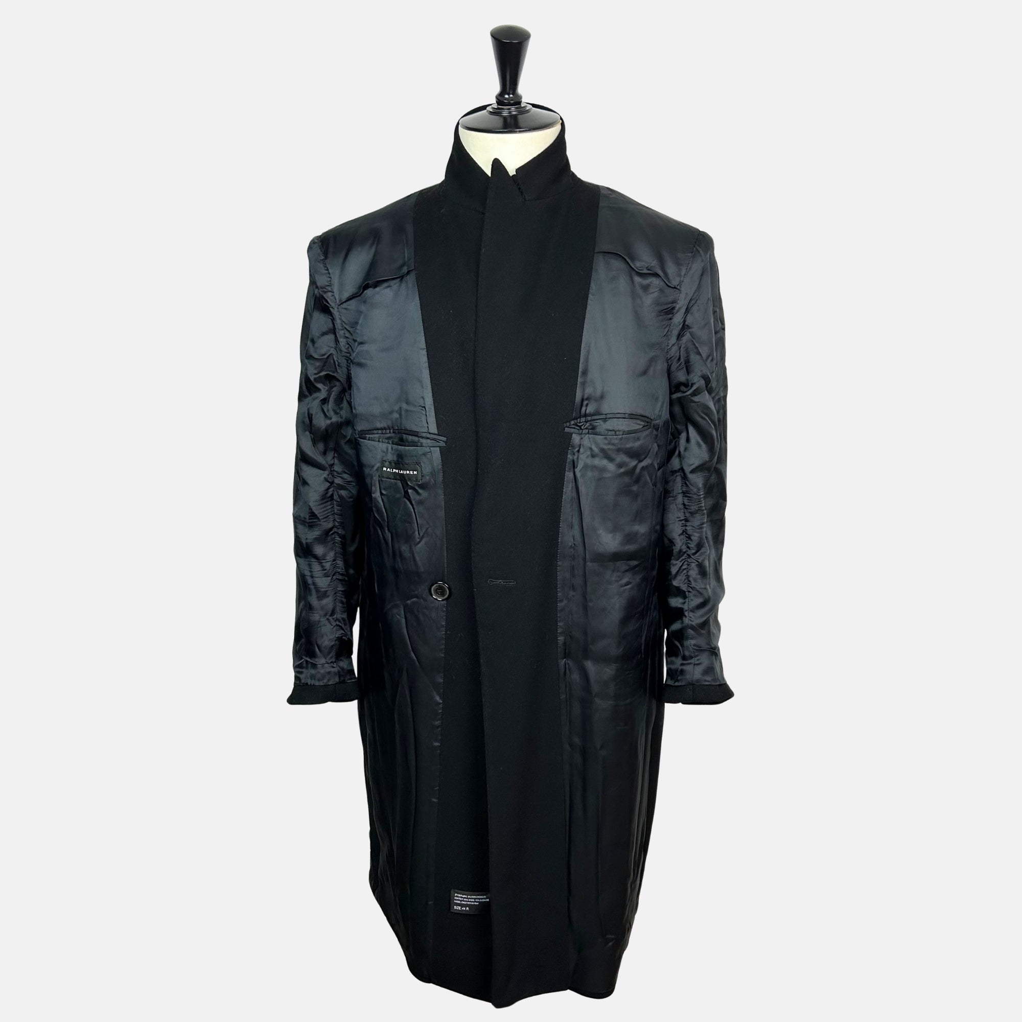 Black Double-Breasted Coat made of Wool/Cashmere (EU 54)