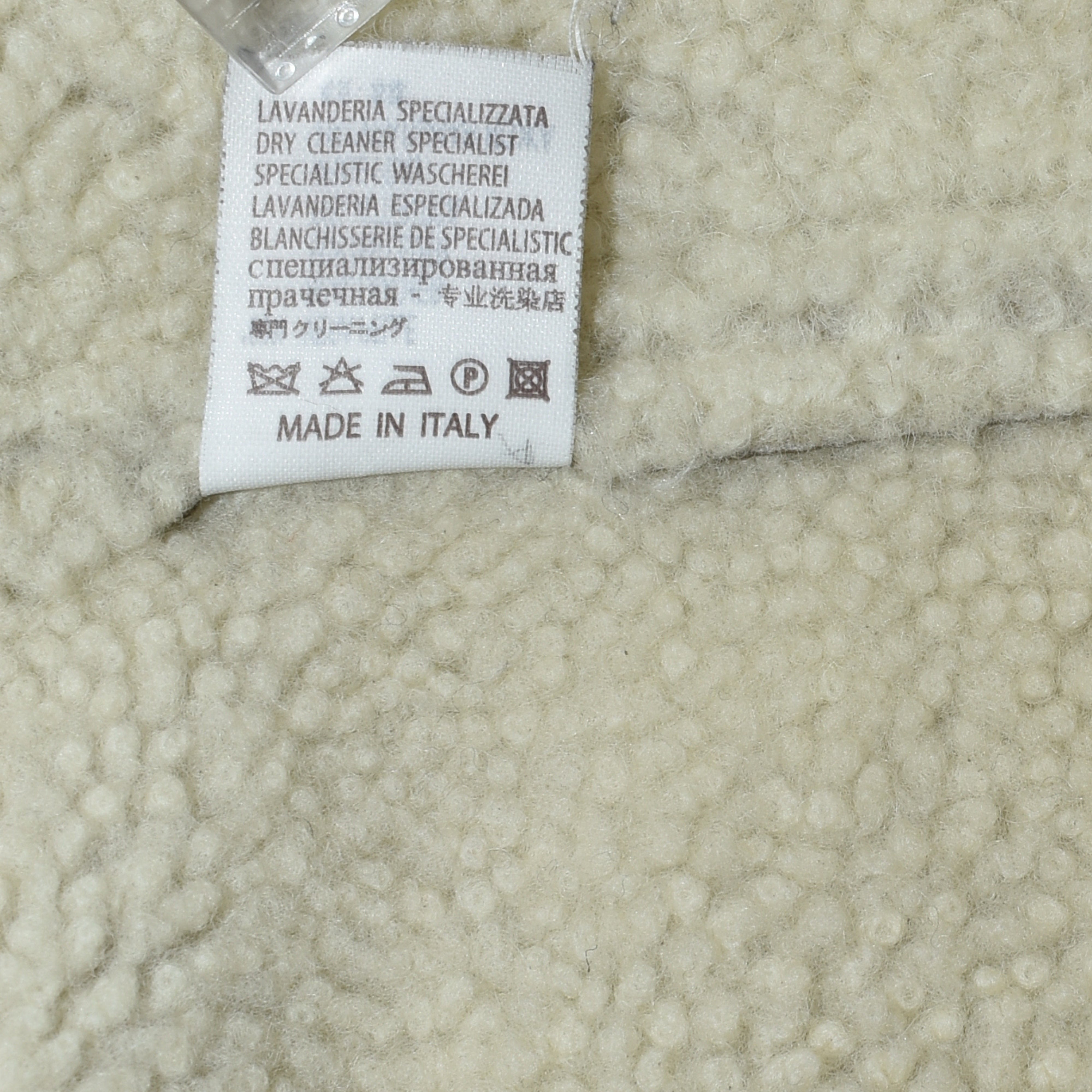 Hellbrauner zweireihiger Shearling-Mantel (L)