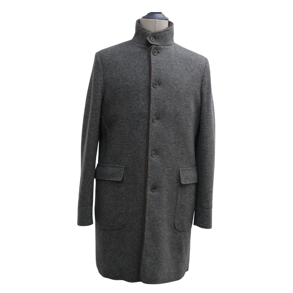 Grey Cashmere Coat with Mink Lining (M)