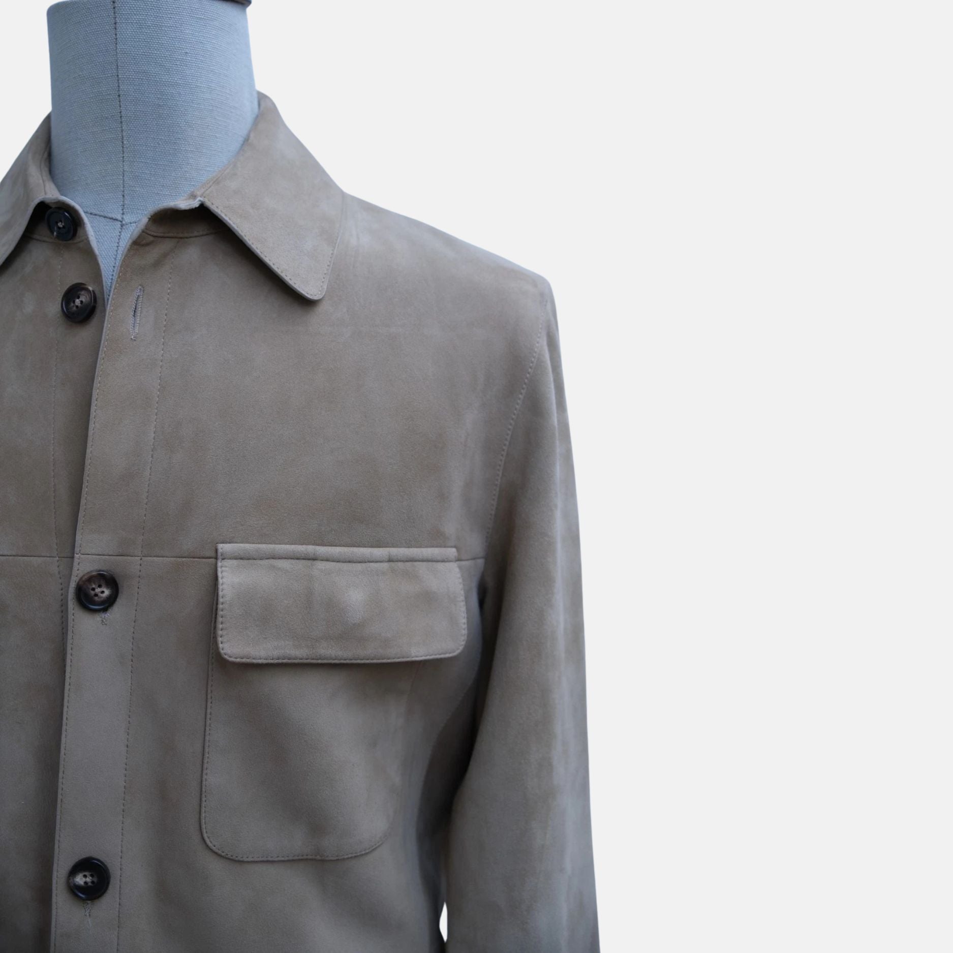 Beige Suede Overshirt Jacket (EU 48)