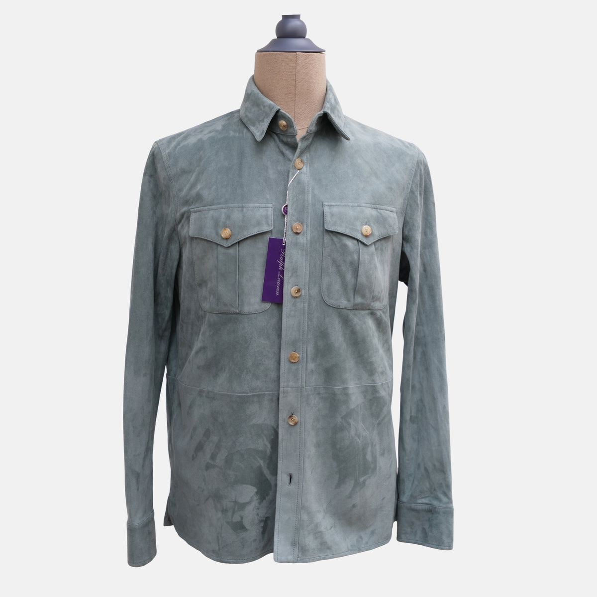Petrol Suede Overshirt (M)