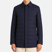 Loro Piana navy quilted merino wool overshirt jacket, Gift of Kings