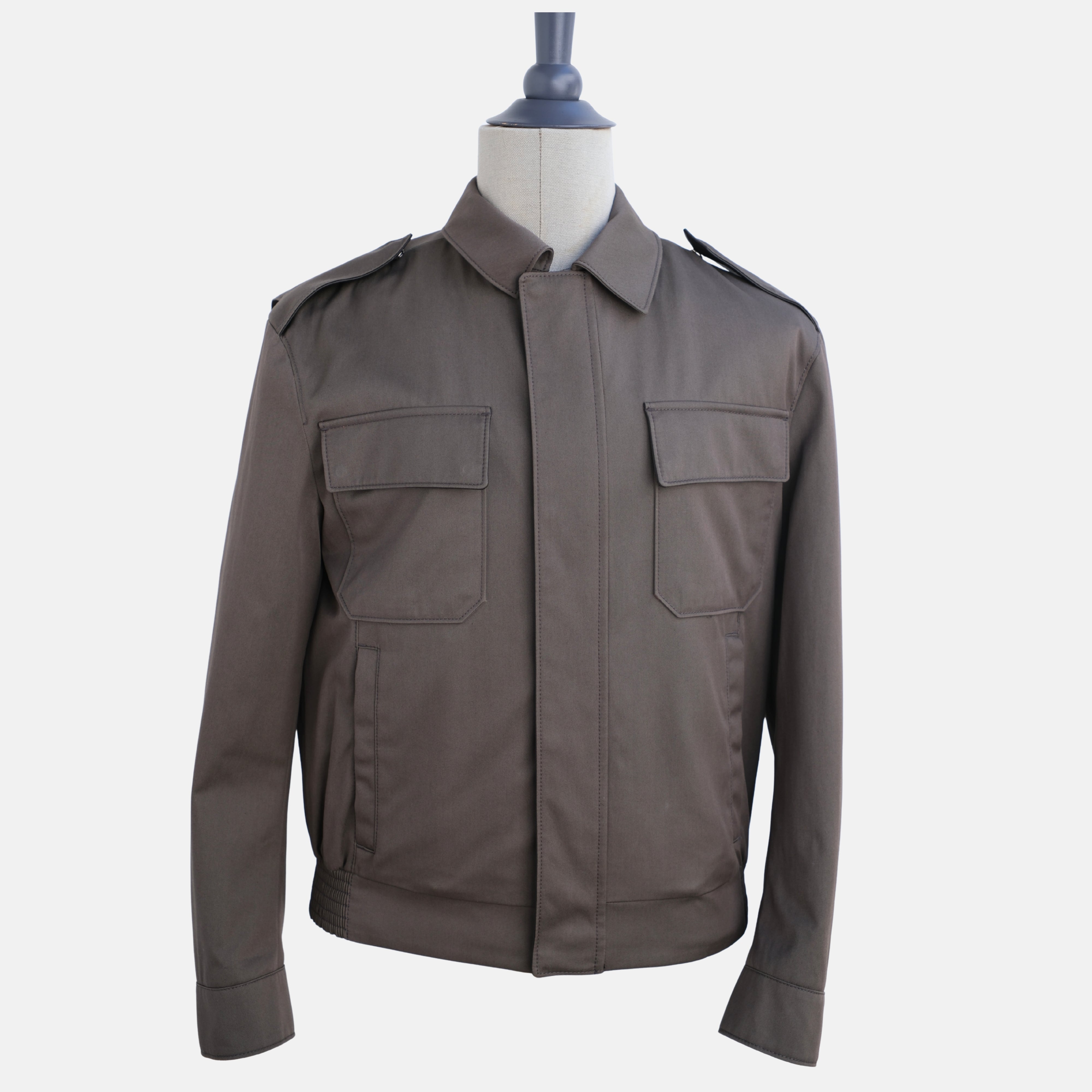 Brown Storm System Jacket made of Cotton/Polyamide with Leather Details (XS)